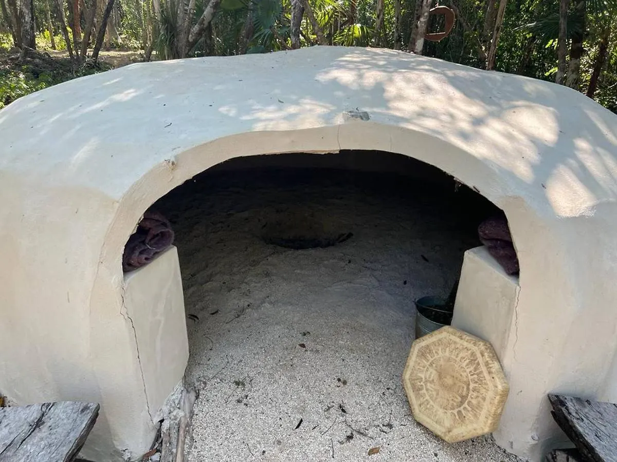 Penzion Room In Lodge - Eco-Luxe Mayan Dome Cenote Balcheil Mexiko